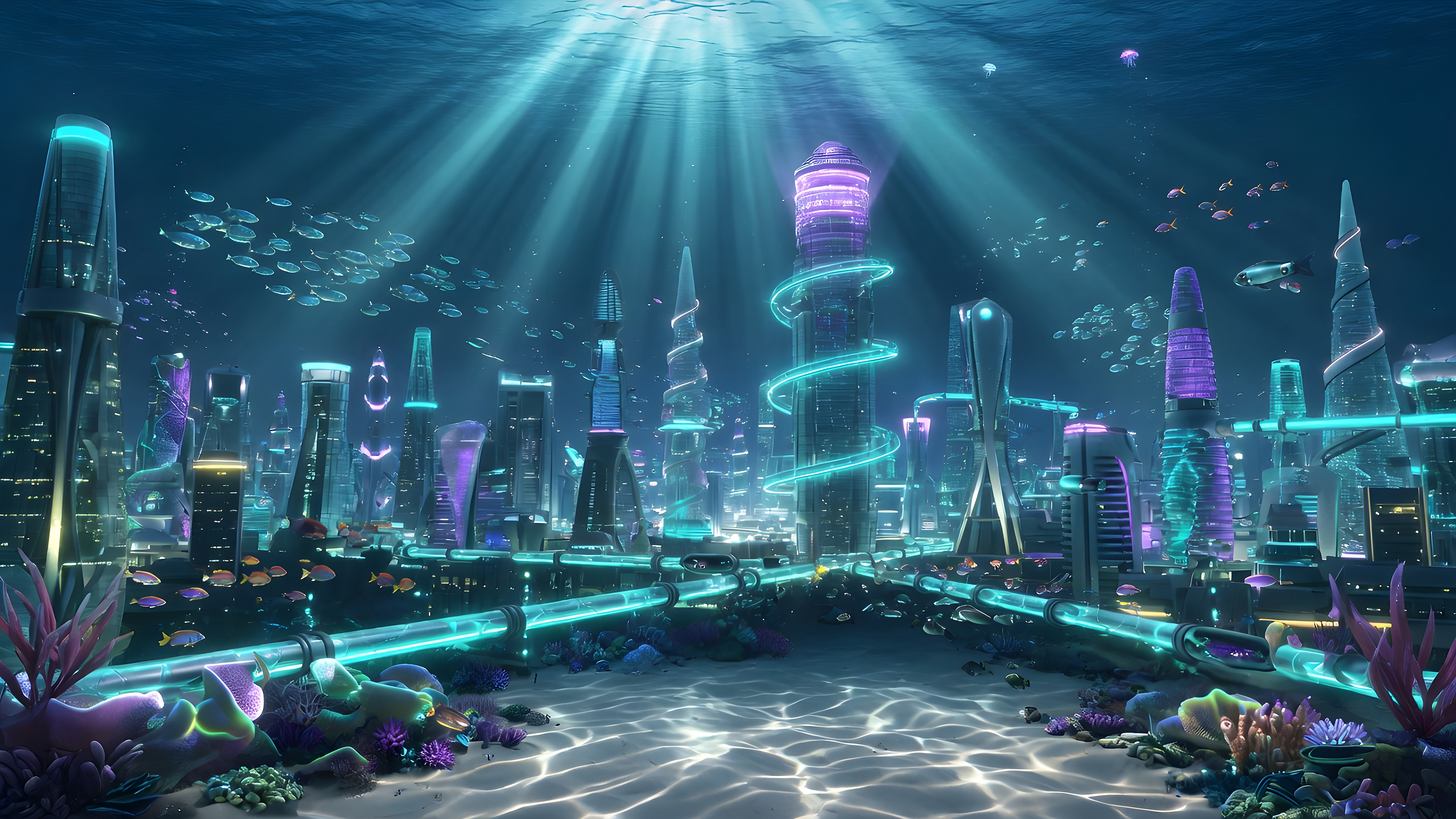 Abyss Metropolis theme — undersea neon city